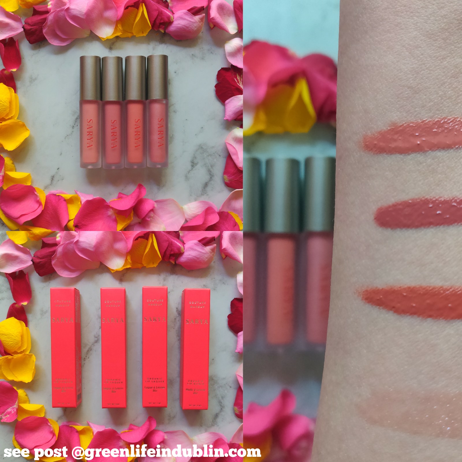Sarya Couture Lip Lacquers swatches & review