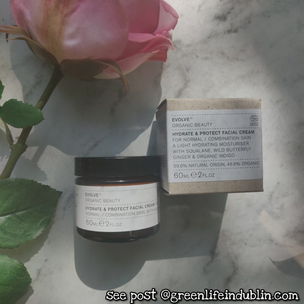 Evolve Organic Beauty Hydrate & Protect Facial Cream First Impressions Review - Green Life In Dublin