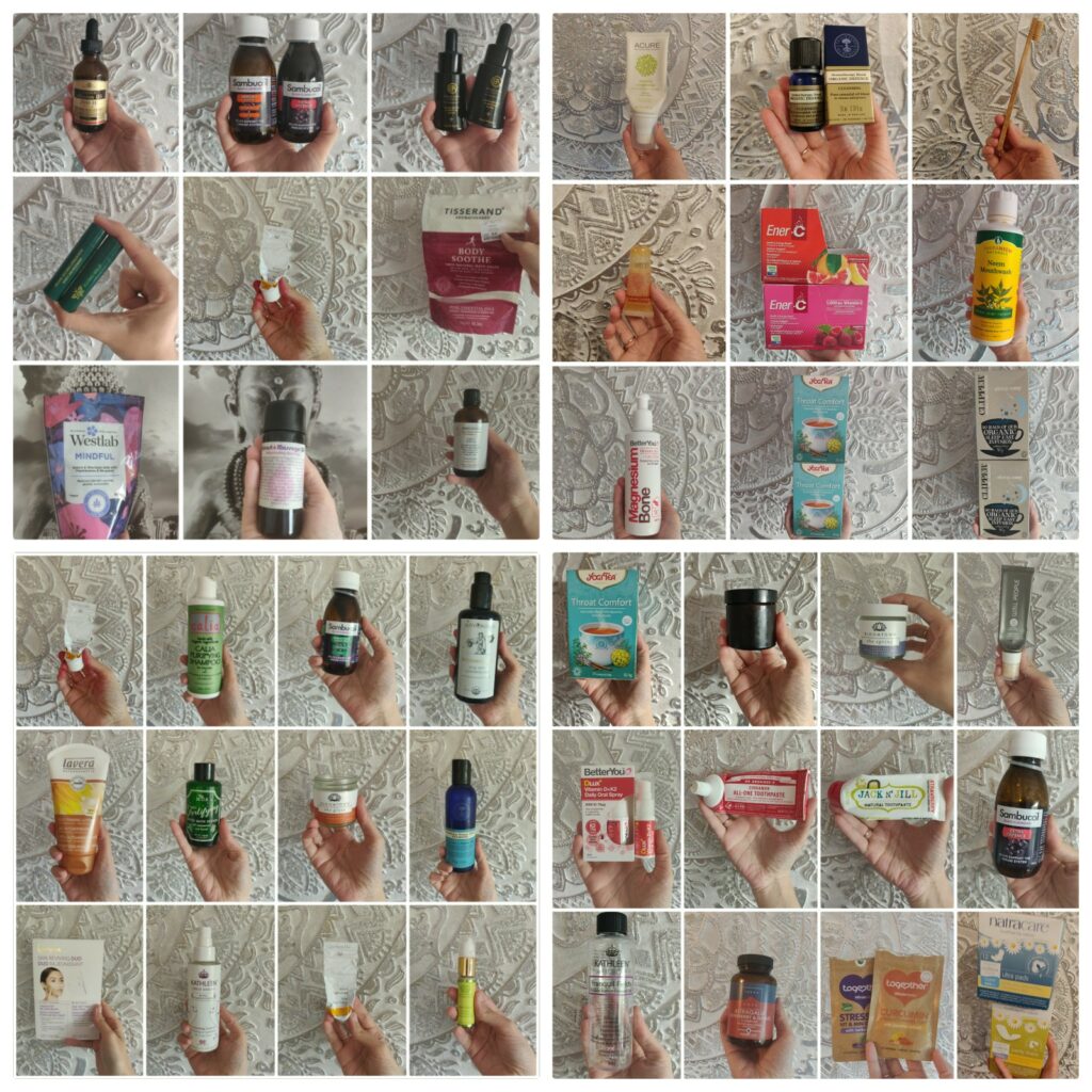 Natural and organic products empties